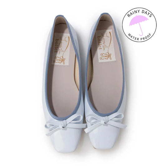 【新品預訂】日本製 Launa lea Rainyday 防水方頭芭蕾鞋 (RB7403A)(淺藍色 E / L Blue E )