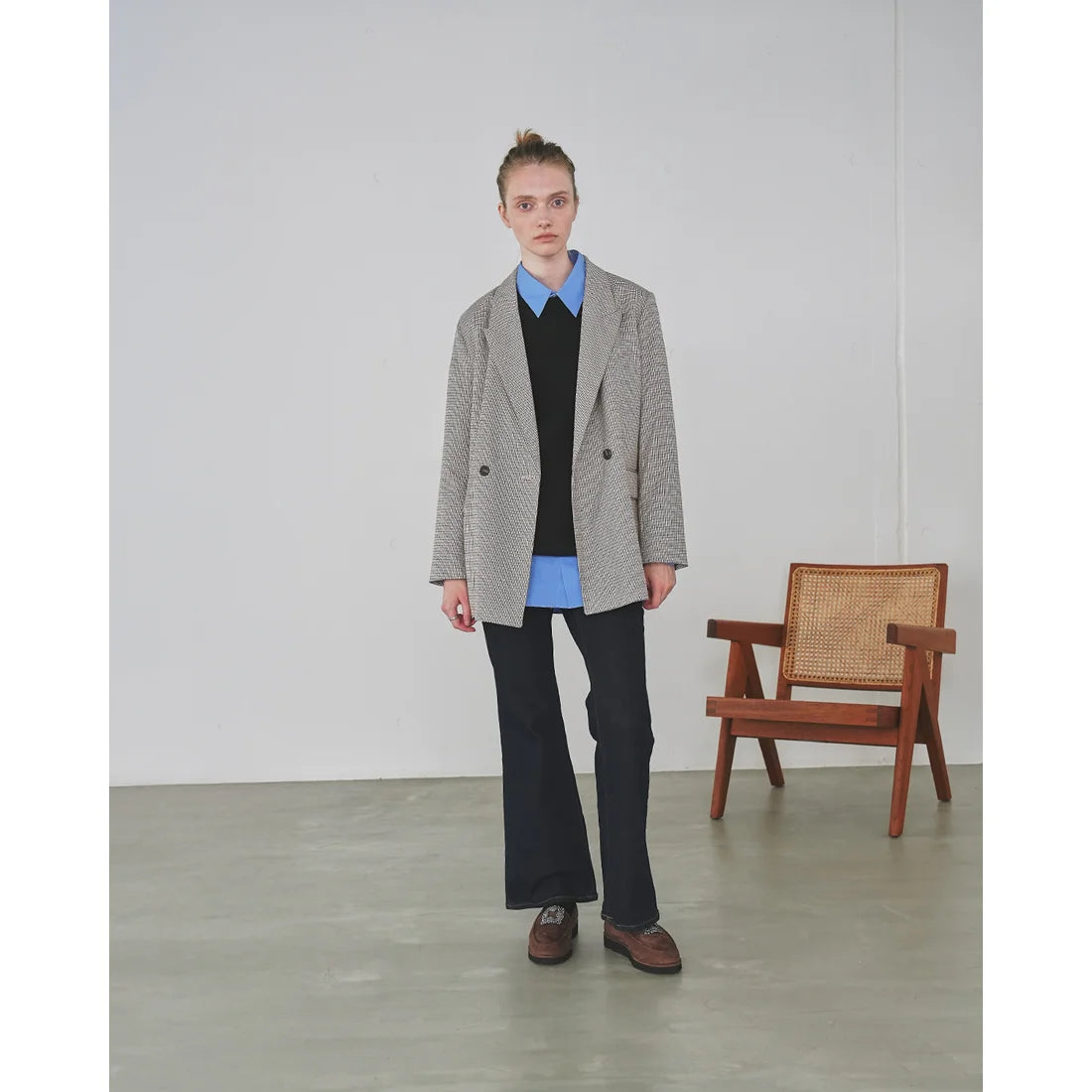 【新品預訂】日本製Emma Francis   [雨天應對] 防水 內側柔軟仿毛 寶石樂福鞋（棕色絨面革）(2002g-S 105) BRN