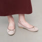 【新品預訂】日本製 Launa lea 圓頭絨毛蝴蝶結芭蕾平底鞋 (B1613A) (杏色 Z/C / Beige Z/C)