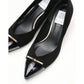 【新品】日本製Emma Francis   金色蝴蝶結 5cm 高跟鞋（黑色 絨面革）(5001b-S 101) BLK