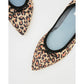 日本製【珍珠色調防水】Emma Francis真皮 尖頭平底芭蕾舞鞋(01b-L S328)(Leopard print leather suede)（レオパード柄 レザースエード）