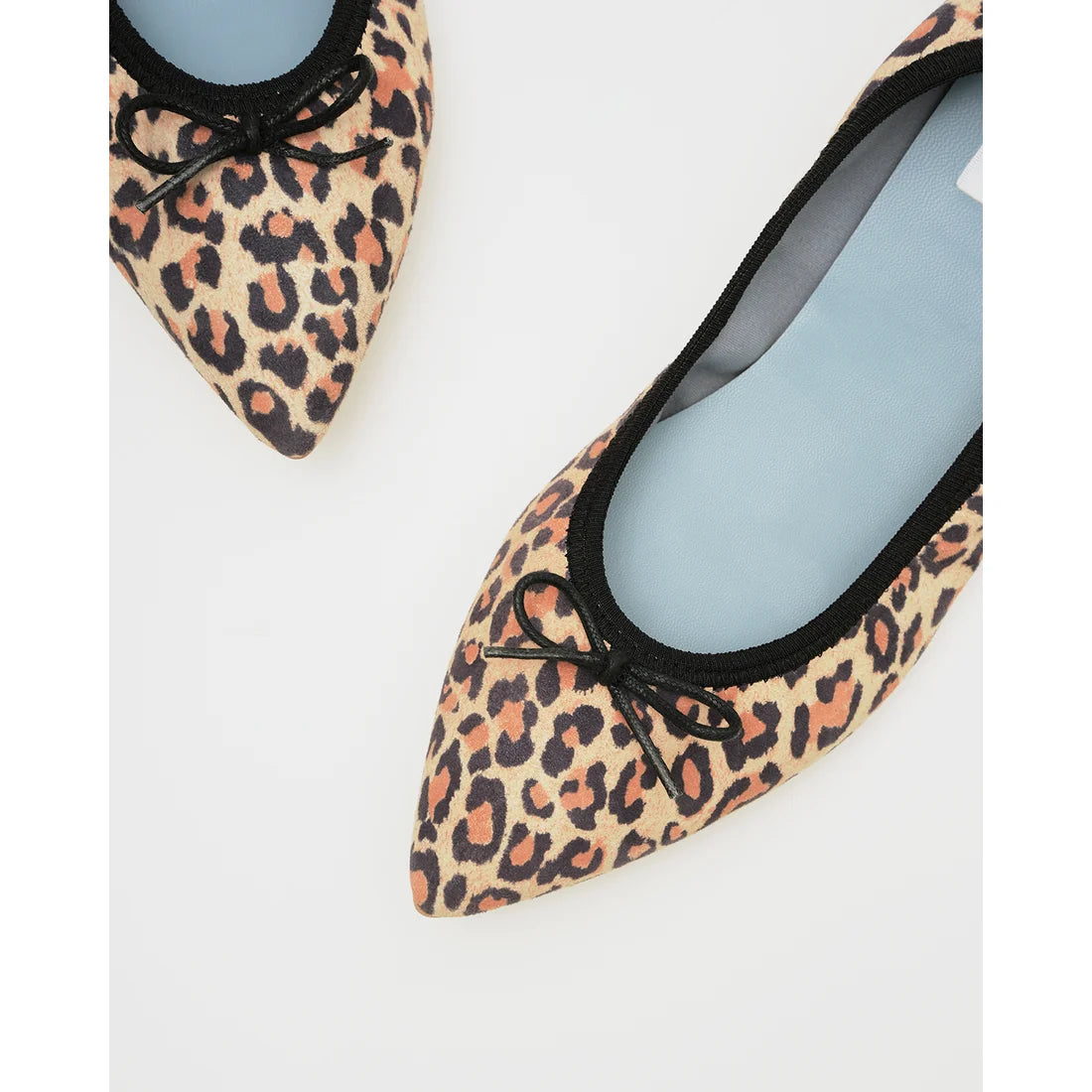 日本製【珍珠色調防水】Emma Francis真皮 尖頭平底芭蕾舞鞋(01b-L S328)(Leopard print leather suede)（レオパード柄 レザースエード）