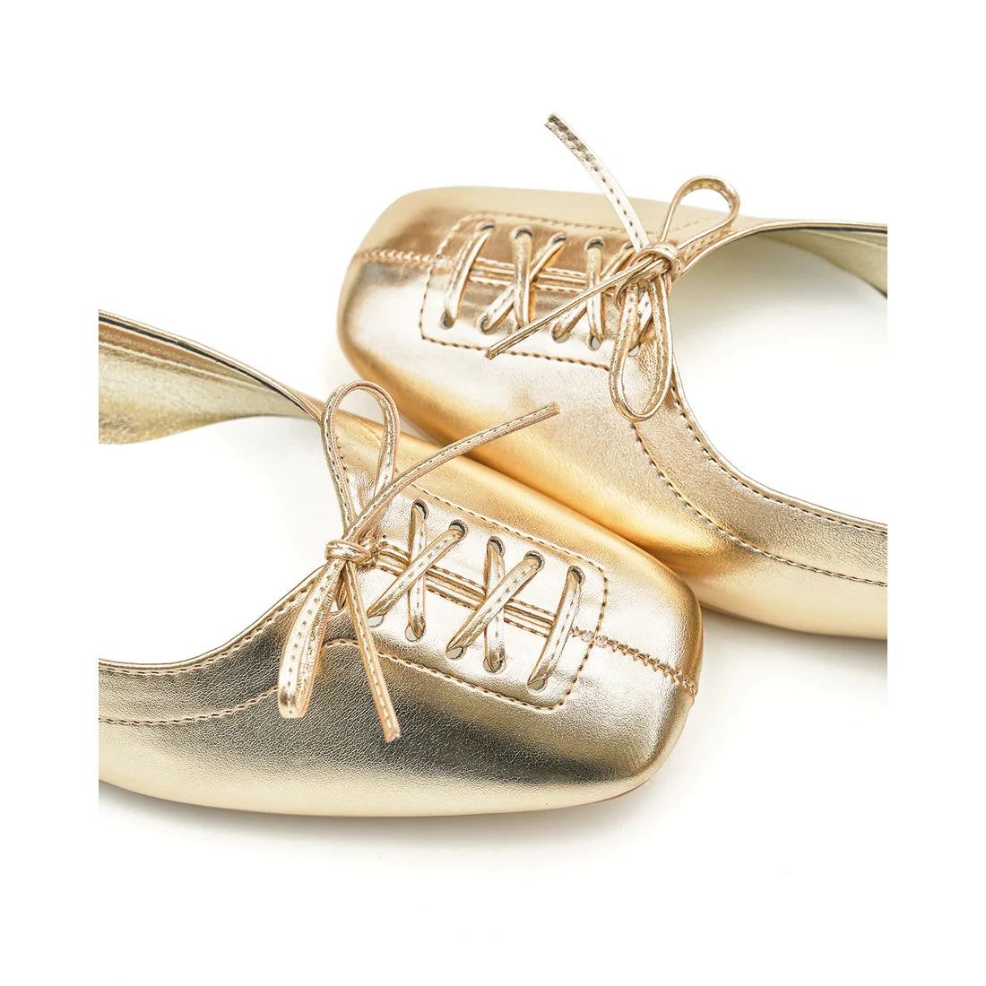 【新品預訂】日本製Emma Francis  綁帶蝴蝶結平底鞋（金色）(03ab-M 165)