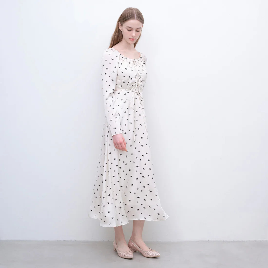 【新品預訂】日本製 Launa Lea  3.5cm踭尖頭跟芭蕾高跟鞋 (B9601A) (粉杏色Z / PK Beige Z)