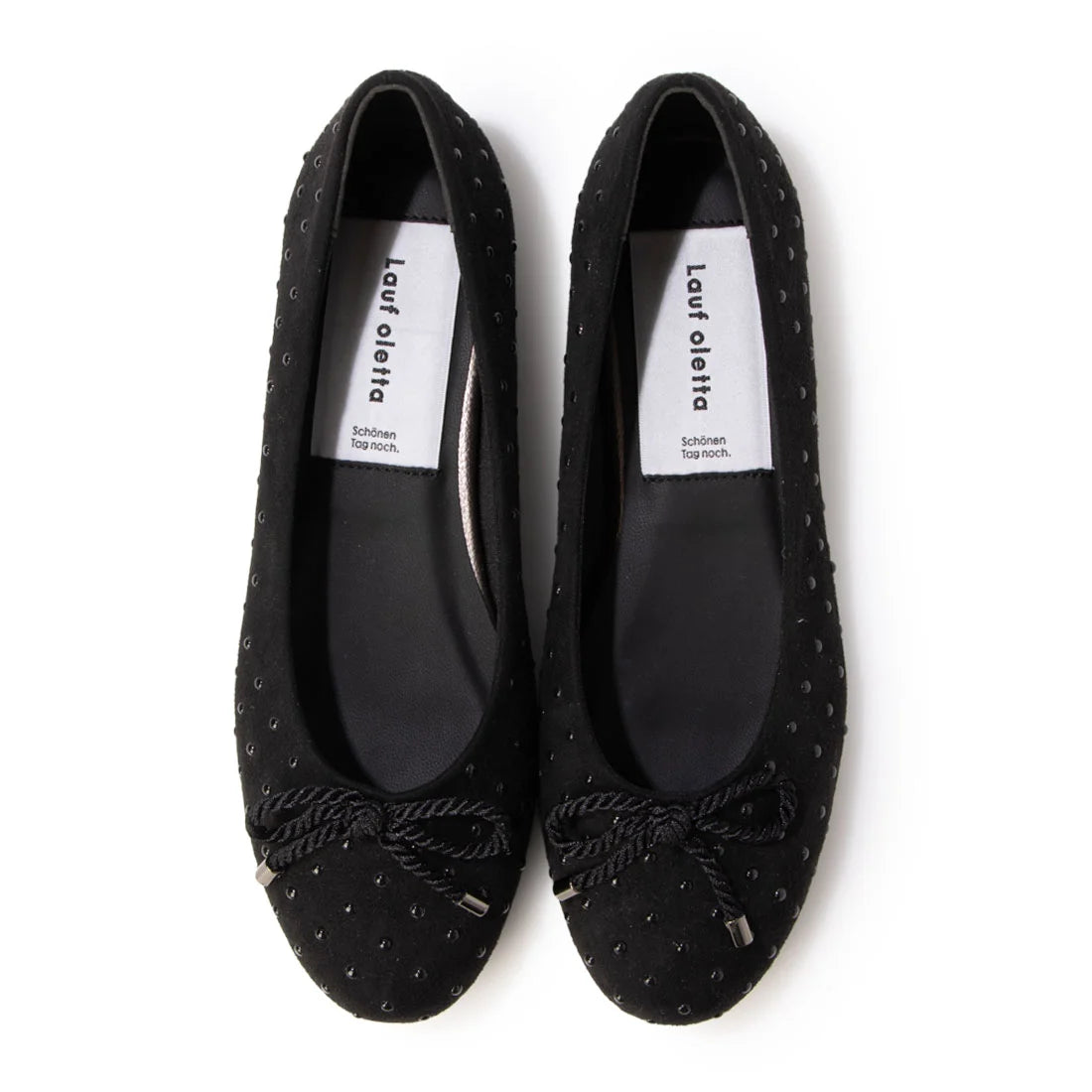 【新品預訂】日本製 Lauf Oletta   扭繩緞帶珍珠芭蕾鞋(L111 BLACK-S) (黑色)