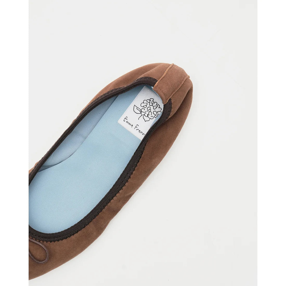 日本製【珍珠色調防水】Emma Francis 真皮 尖頭平底芭蕾舞鞋(01b-L S104)(Brown leather suede) （ブラウン レザースエード）