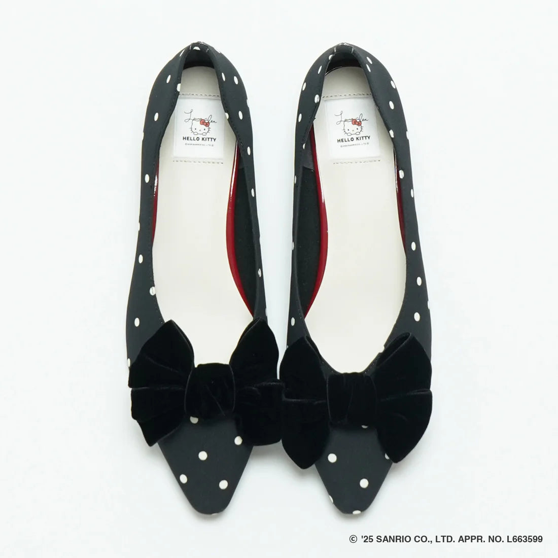 【限定品預訂】售完即止【HELLO KITTY × Launa lea 特別聯名】日本製蝴蝶結平底鞋 (460K)(黑色/Black Z/C)
