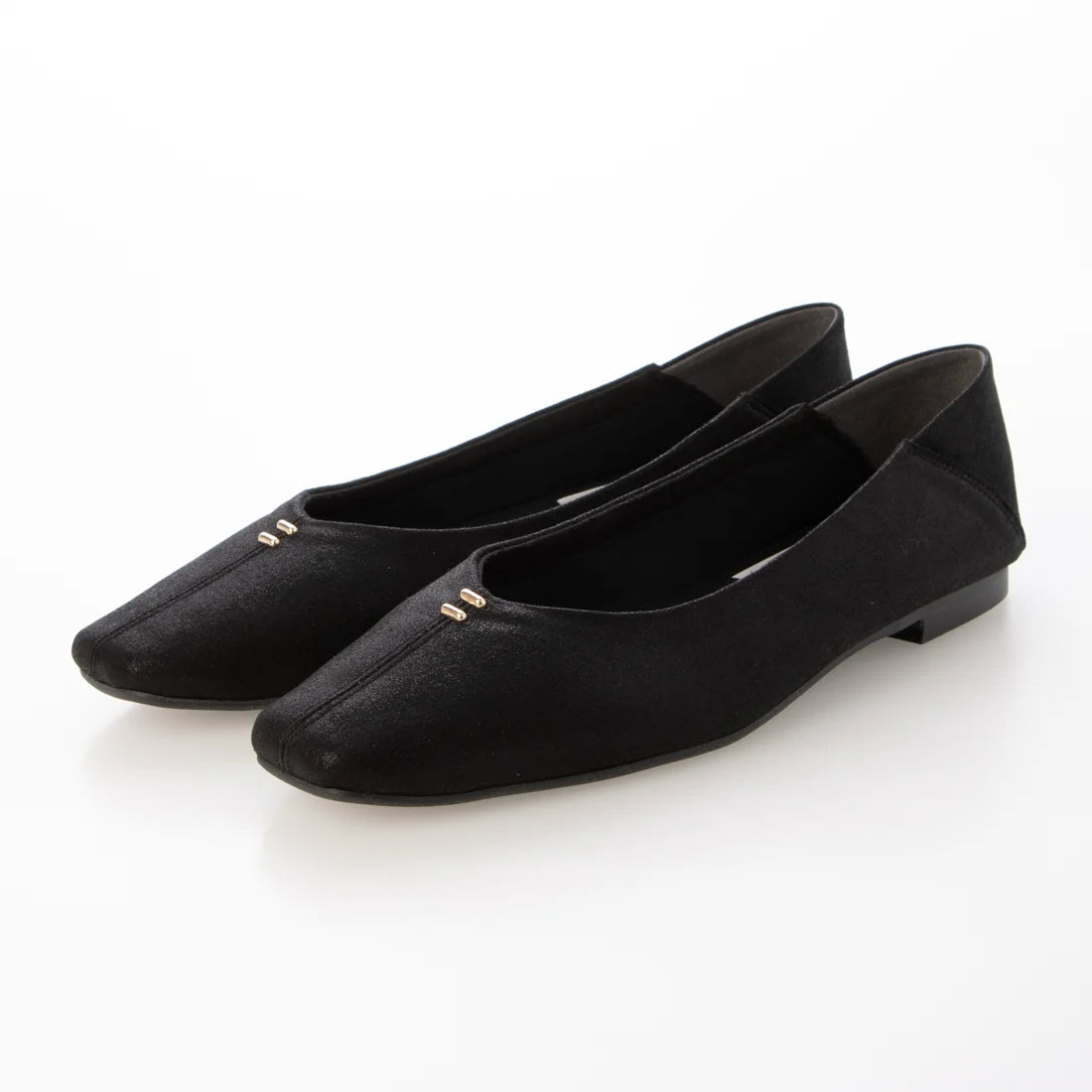 【新品預訂】日本製 Lauf Oletta 簡約金色配件踩踭平底鞋 (LH103 Black-S) (黑色)