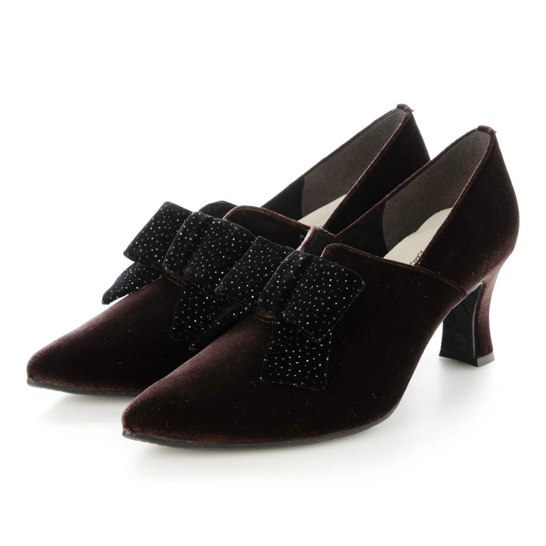 【新品預訂】日本製 Launa Lea 7cm絲絨蝴蝶結短靴(585) (深棕色 / D Brown )