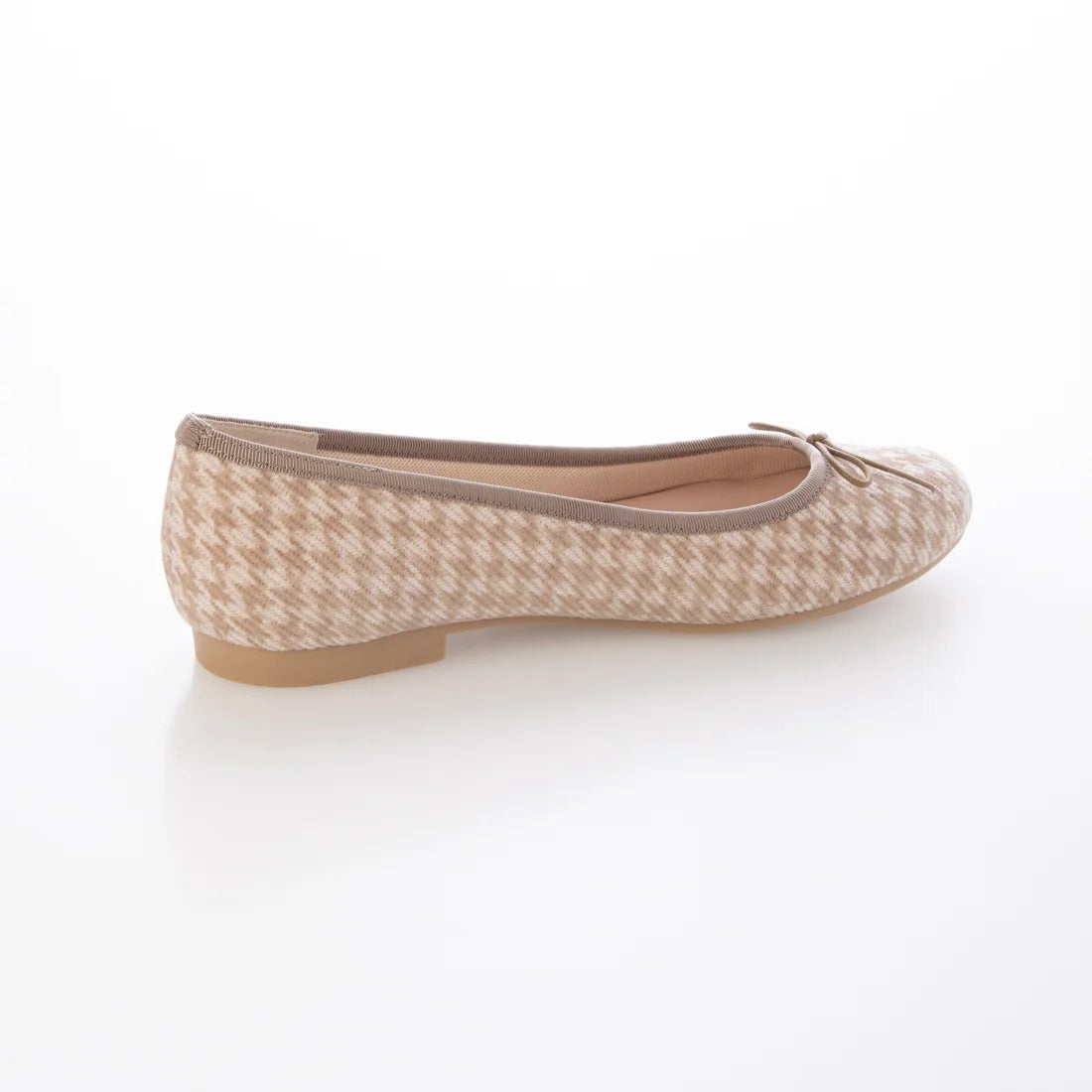 【新品預訂】日本製 Launa lea 圓頭絨毛蝴蝶結芭蕾平底鞋 (B1613A) (杏色 Z/C / Beige Z/C)