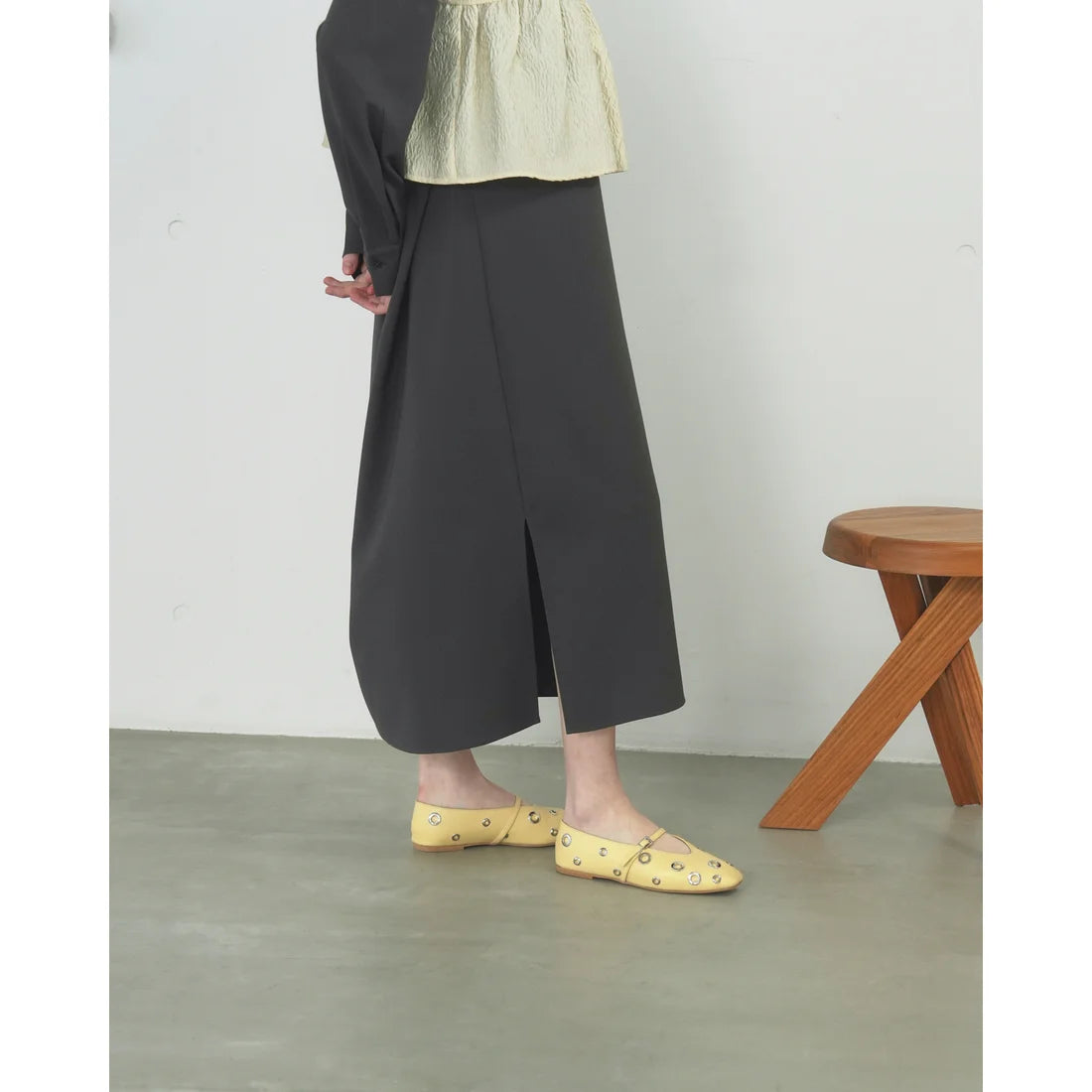 【新品預訂】日本製Emma Francis   眼扣綁帶瑪麗珍鞋（黃色光滑）( 03ad-P 151 ) YEL