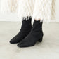 日本製 Launa Lea 4cm 彈性方頭短靴 (587)(黑色／Black S)