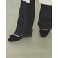 【新品】日本製Emma Francis   蝴蝶結3cm方頭高踭鞋（黑色絨面革）(3004a-S 101) BLK