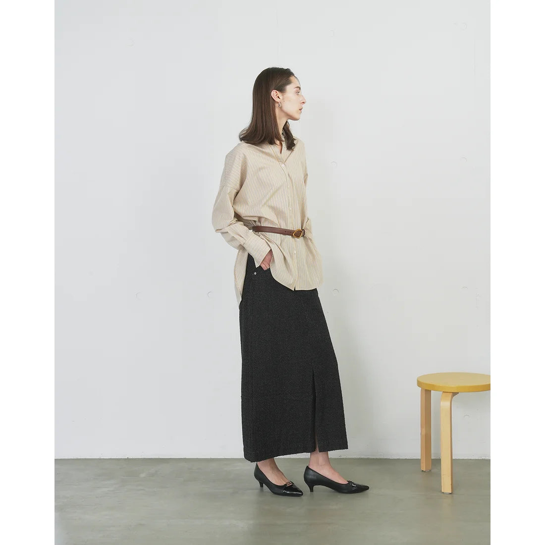 【新品預訂】日本製Emma Francis 4cm跟 前馬銜扣高跟鞋 (黑色光滑) (4003a P101)