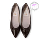 【新品預訂】日本製 Launa lea 蝴蝶結尖頭亮面芭蕾晴雨鞋(RB4401A) (深棕色/ D Beige E)