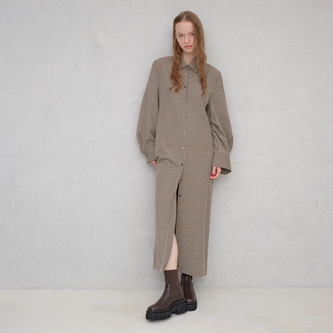 【新品預訂】Launa Lea 7.5cm踭針織襪厚底靴子（S159）(深棕色／D Brown)