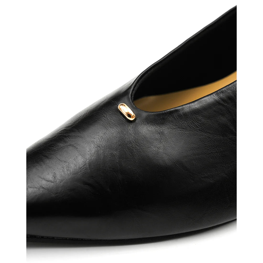 【新品預訂】日本製Emma Francis 4.5cm踭金色小配件柔軟高跟鞋 （黑色光滑）(4502a-P 101)