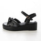 【新品預訂】日本製 Launa Lea 5cm踭蝴蝶結帶厚底涼鞋(629)(黑色/ Black)
