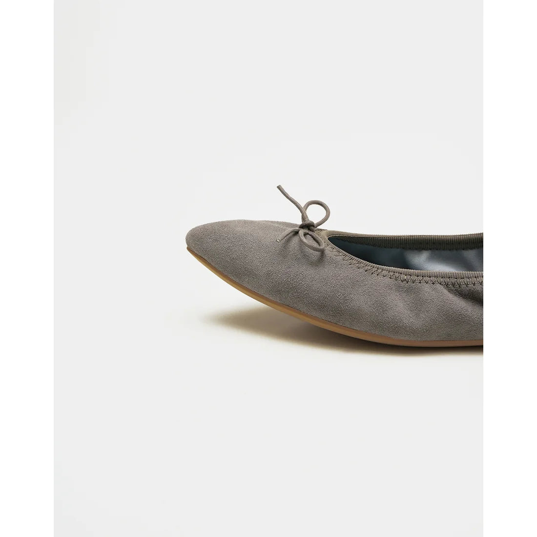 日本製【珍珠色調防水】Emma Francis 真皮 尖頭平底芭蕾舞鞋(01b-L S154)(Dark Grey leather suede) （ダークグレー レザースエード）