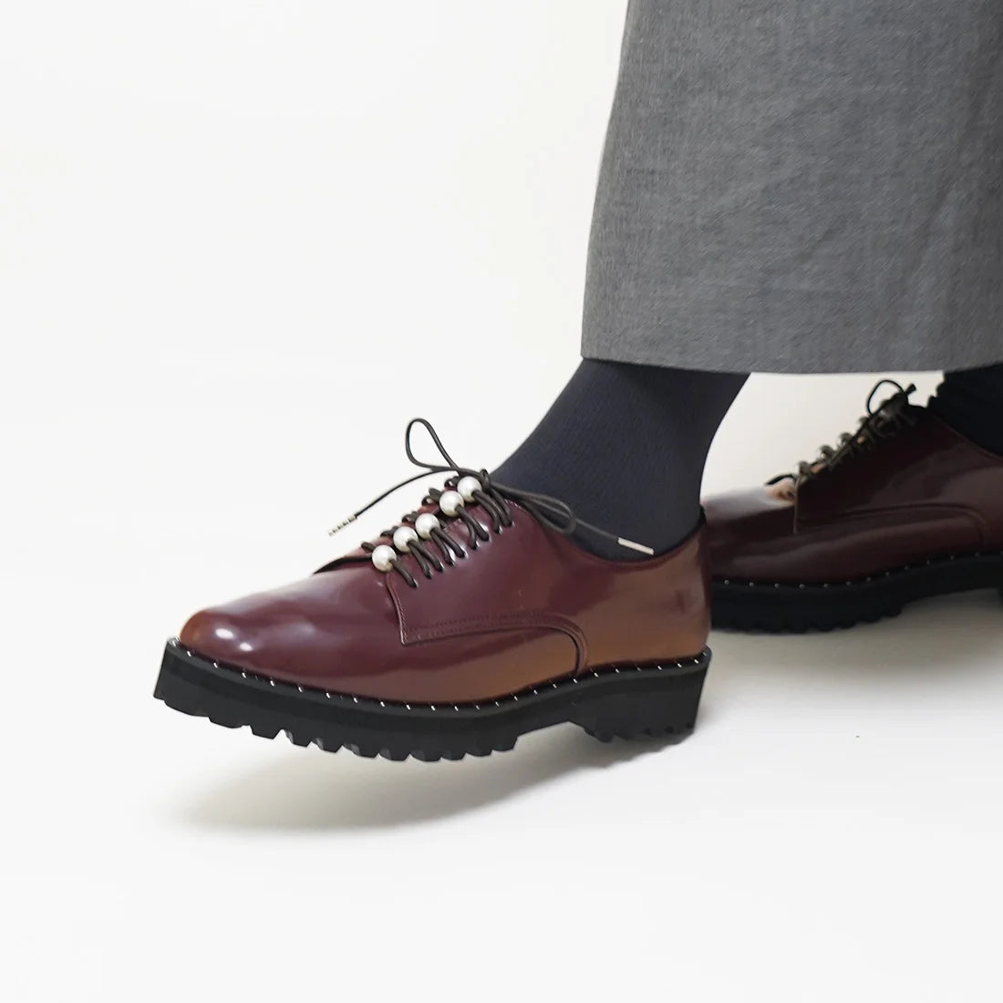 【新品預訂】日本製 Lauf Oletta [All Weather] 全天候防水輕盈珍珠繫帶鞋（LRH128 BORDEAUX） (酒紅色)