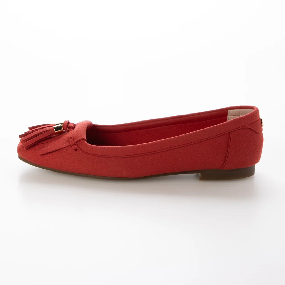 【新品預訂】日本製 Lauf Oletta 鑲邊流蘇設計的氣質平底鞋(LH120 Red-S) (紅色)