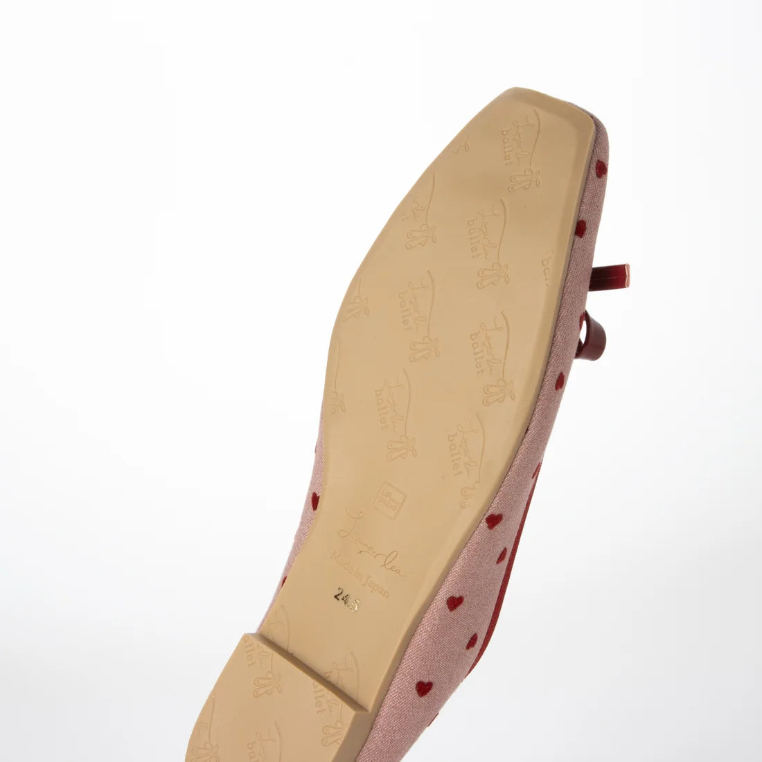 【新品預訂】日本製 Launa lea 方頭心形圖案芭蕾鞋 (B7611A) (紅色 Z/C / Red Z/C )