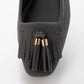 【新品預訂】日本製 Lauf Oletta 鑲邊流蘇設計的氣質平底鞋(LH120 Grey-S) (灰色)