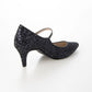 Launa lea 日本製 7cm Glitter 尖頭 Mary Jane 深藍色高跟鞋 575 navy
