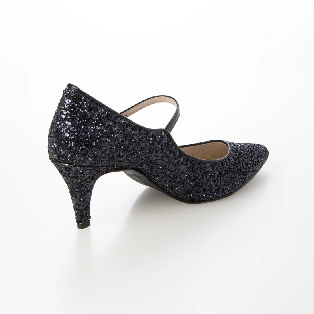Launa lea 日本製 7cm Glitter 尖頭 Mary Jane 深藍色高跟鞋 575 navy