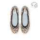 日本製【珍珠色調防水】Emma Francis 真皮 圓頭平底芭蕾舞鞋(02b-L S328)(Leopard pattern leather suede)（レオパード柄 レザースエード）