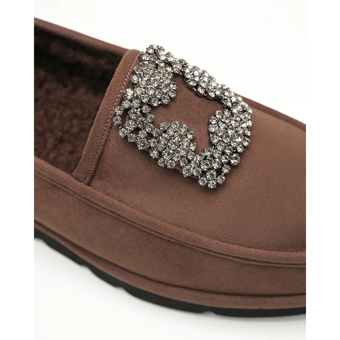 【新品預訂】日本製Emma Francis   [雨天應對] 防水 內側柔軟仿毛 寶石樂福鞋（棕色絨面革）(2002g-S 105) BRN