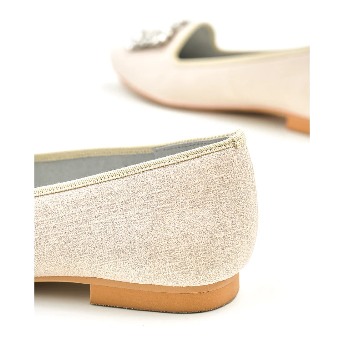 【新品預訂】日本製Emma Francis 防水拱形切割寶石平底鞋（米色）(10a-Z 108)