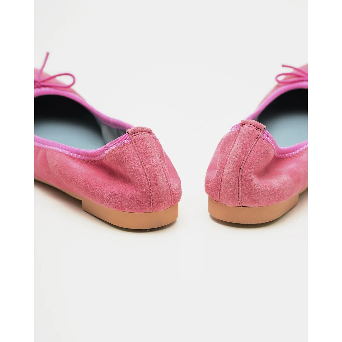 日本製【珍珠色調防水】Emma Francis 真皮 圓頭平底芭蕾舞鞋(02b-L S143)(Dark pink leather suede)（ダークピンク レザースエード）