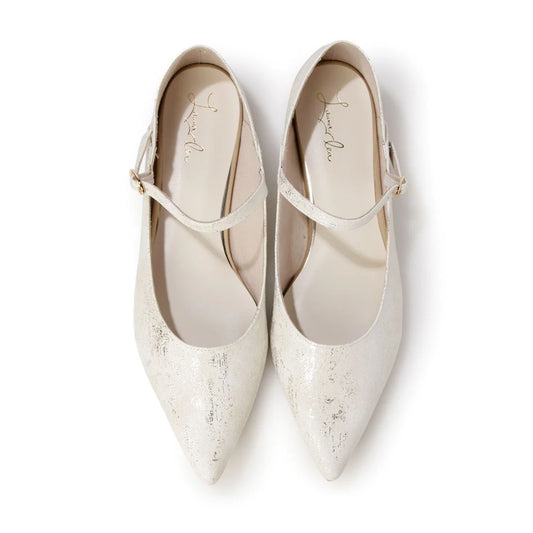 【新品預訂】日本製 Launa Lea 尖頭繫帶可踩跟平底鞋 (482C) (象牙色Z / Ivory Z)