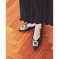 【新品預訂】日本製Emma Francis 金屬寶石平底鞋（黑色）( 07g-M 101)BLK
