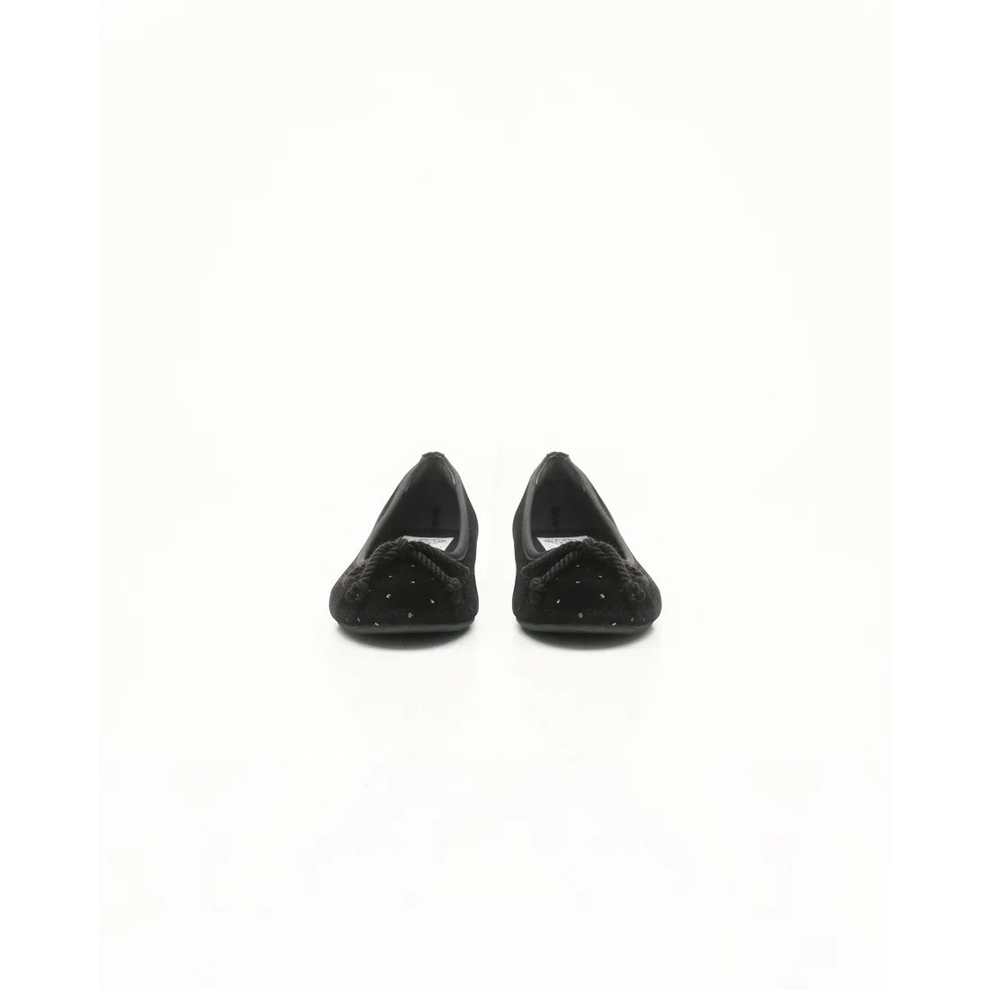 【新品預訂】日本製Emma Francis 圓點天鵝絨平底芭蕾舞鞋（黑色天鵝絨）(02a-V 101)BLK