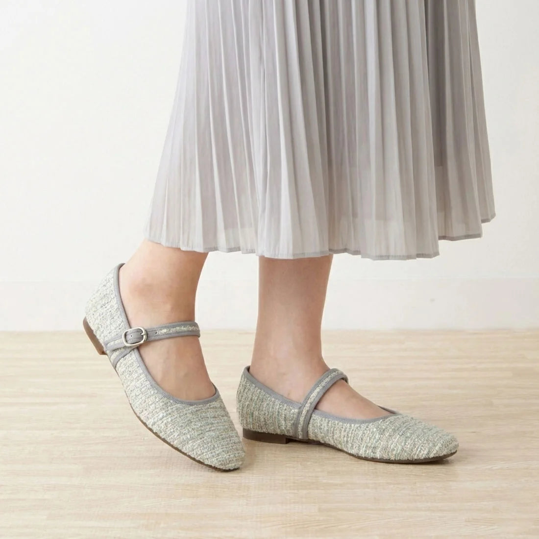 【新品預訂】日本製 Lauf Oletta 方頭織物材質瑪莉珍鞋 (LH115 MINT-Z) (薄荷綠色)