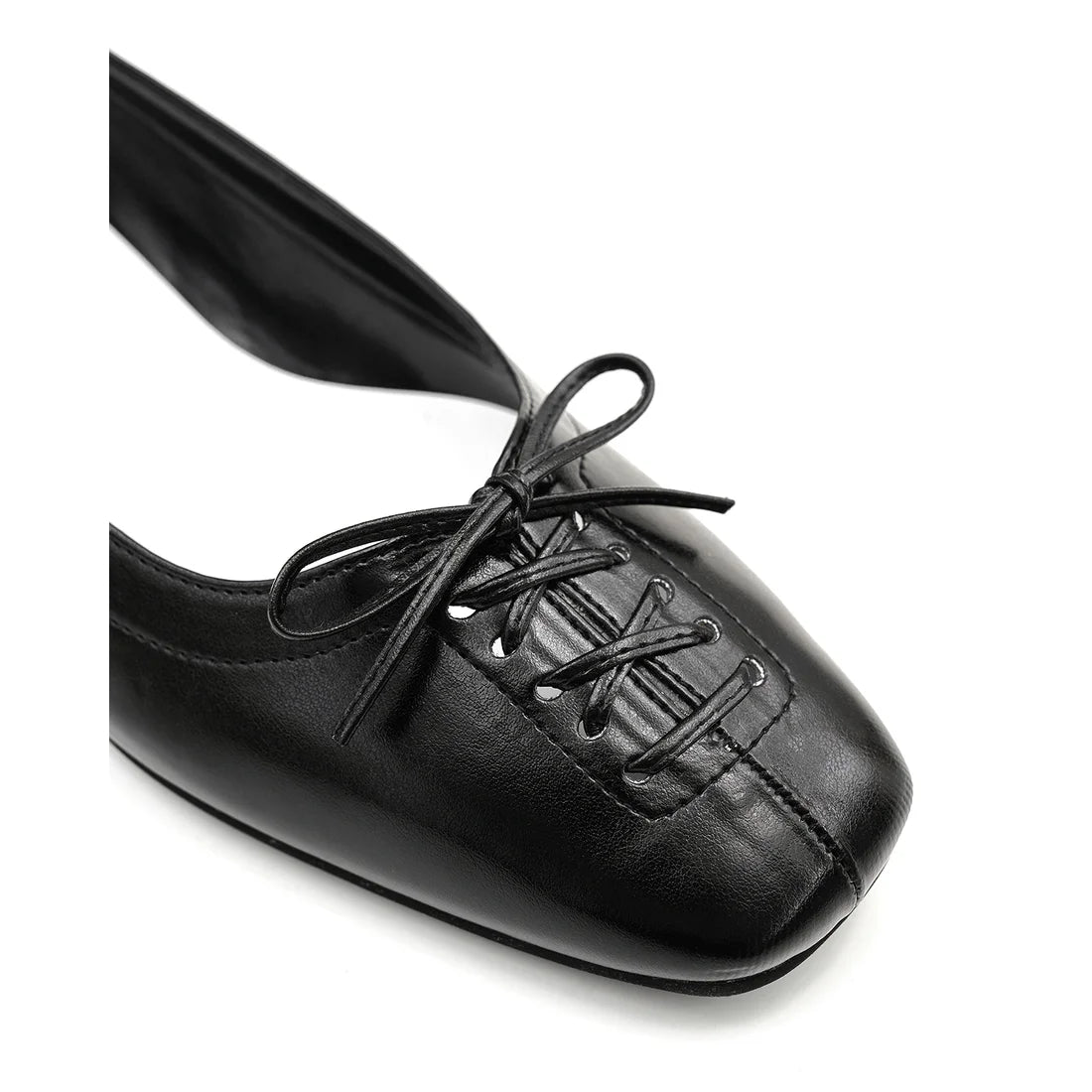 【新品預訂】日本製Emma Francis  綁帶蝴蝶結平底鞋（黑色）(03ab-M 101)