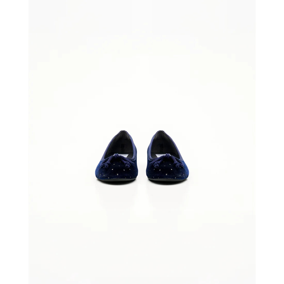 【新品預訂】日本製Emma Francis 圓點天鵝絨平底芭蕾舞鞋（藍色天鵝絨）(02a-V 120)BLU