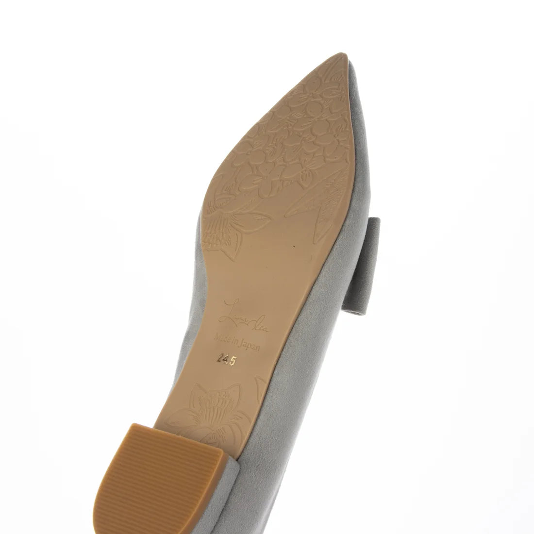 【新品預訂】日本製 Launa lea 尖頭蝴蝶結絨毛平底鞋（615）(淺藍色 S / L Blue S)