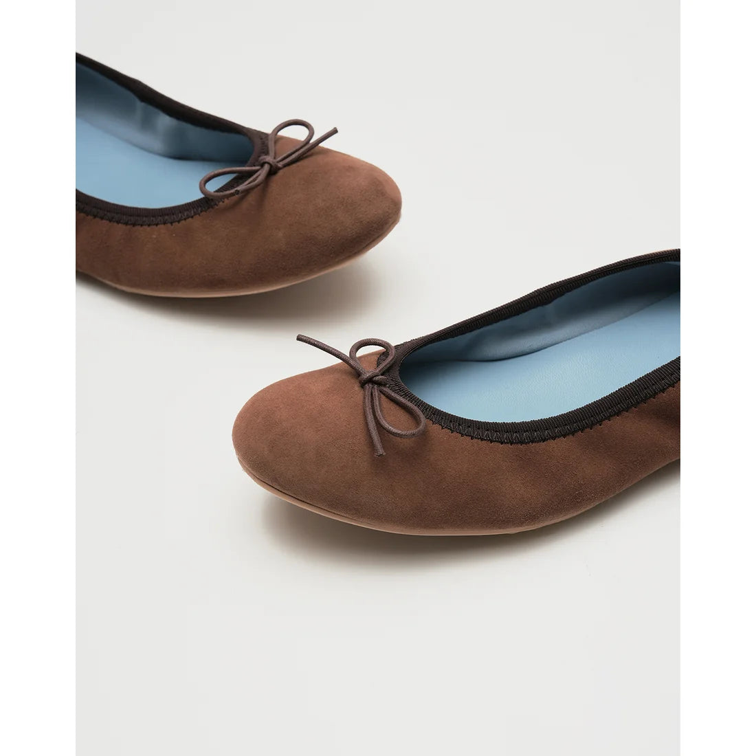 日本製【珍珠色調防水】Emma Francis 真皮 圓頭平底芭蕾舞鞋(02b-L S104)(Brown leather suede)（ブラウン レザースエード）