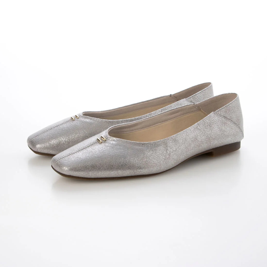 【新品預訂】日本製 Lauf Oletta 簡約金色配件踩踭平底鞋 (LH103 Silver-S) (銀色)