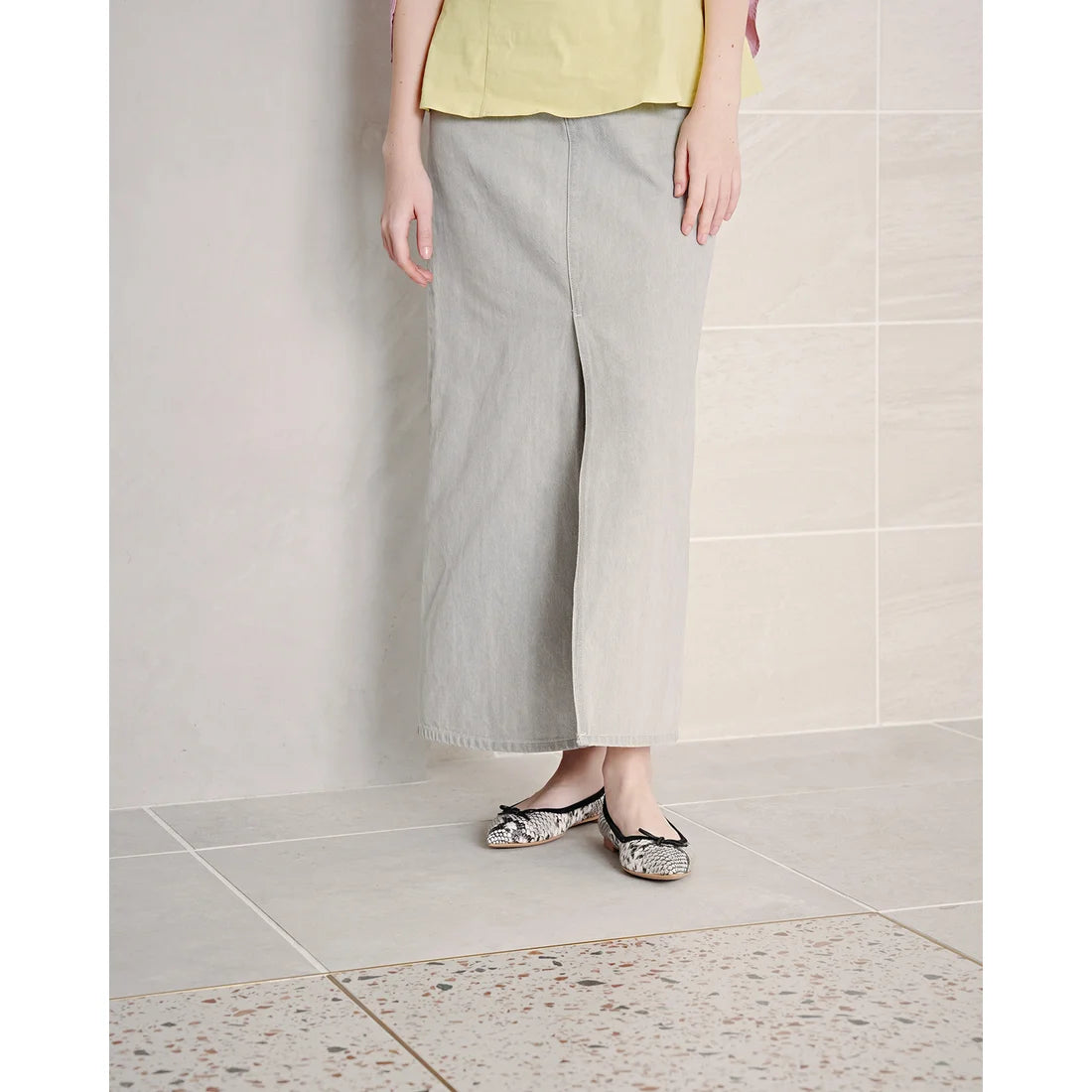 日本製【珍珠色調防水】Emma Francis 真皮 尖頭平底芭蕾舞鞋(01b-L P371)(Python pattern leather smooth) （パイソン柄 レザースムース）