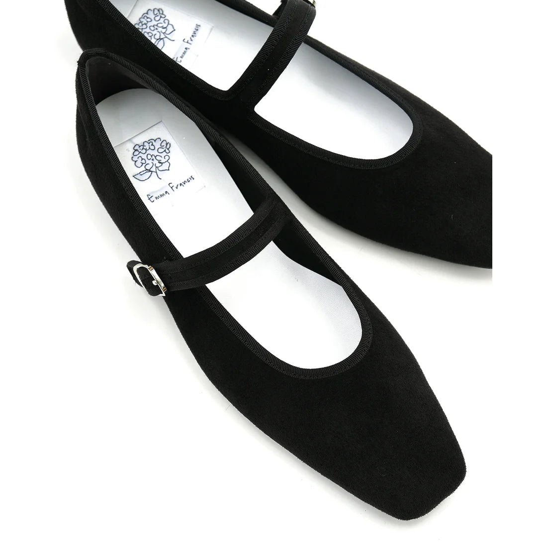 【新品預訂】日本製Emma Francis  防撥水方頭瑪麗珍（黑色絨面）(2001g S101)