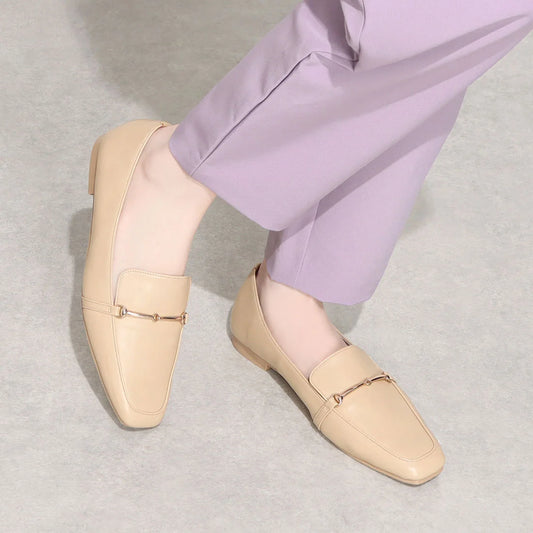 日本製 Launa lea 金扣樂福鞋 (457A) (杏色/L Beige)