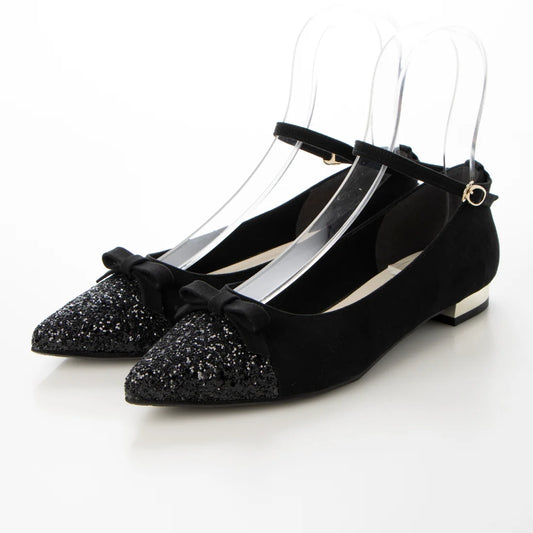 日本製 Launa lea 尖頭蝴蝶結低跟鞋 (0502) Black S/C