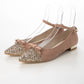 日本製 Launa lea 尖頭蝴蝶結低跟鞋 (0502) Pink Beige S/C