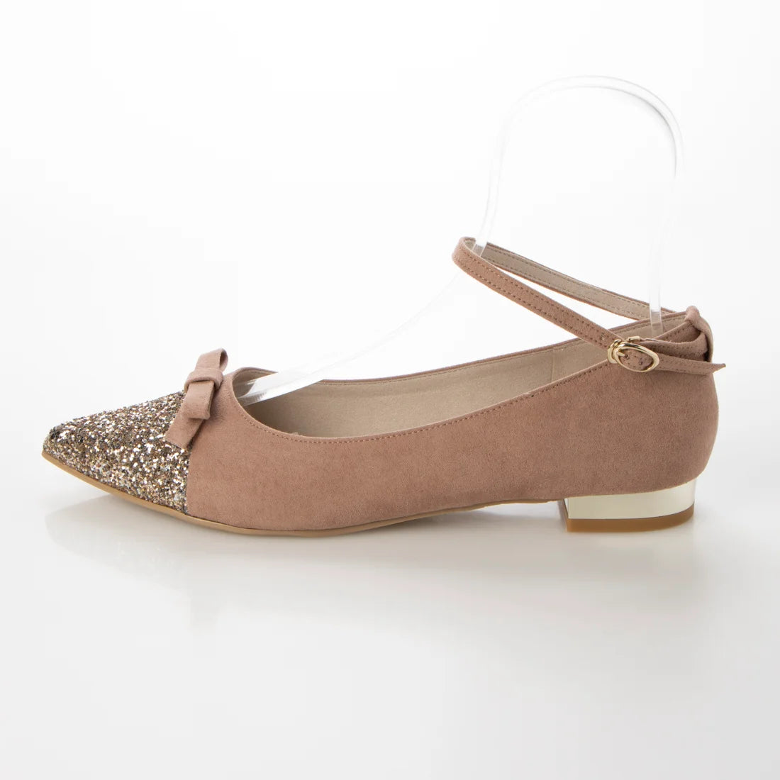 日本製 Launa lea 尖頭蝴蝶結低跟鞋 (0502) Pink Beige S/C