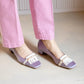 日本製 Launa lea 方頭珍珠流蘇低跟鞋 (0503) Lavender Z