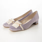 日本製 Launa lea 方頭珍珠流蘇低跟鞋 (0503) Lavender Z